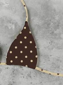 New Arrival Spring/Summer European And American Fashion Sexy Casual Elegant Mustard Yellow Polka Dot Print Beach Holiday Party 3-Piece Bikini Swimwear For Women - Multicolor - View 3