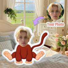 Customized Plush Monkey Face Pillow, Personalized Photo Printing, Soft And Cute, Ideal Gift For Friends, Family, Lovers, Colleagues, Easy To Clean - Customized Pillow 3 - View 10