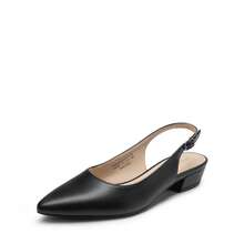 Women Slingback Low Chunky Block Heels Pointed Closed Toe Comfortable Elegant Wedding Party Business Dress Pumps Shoes - màu đen - Xem 4