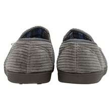 Dunlop - Mens Comfy Memory Foam Slippers With Hard Traction Rubber Sole - Charcoal - View 3