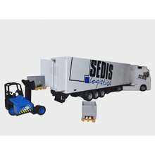 juguete trailer caja seca escala 1:43 con montacarga color blanco - Blanco - Ver 2