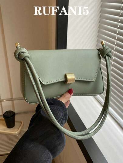 女士时尚纯色复古简约腋下单肩包