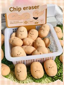 High-Quality Fun Erasers, Quirky Potato Brothers Erasers, Clean Erasers Suitable For Students, Erases Cleanly - A - View 3