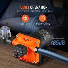 Water Diaphragm Pump, 12VDC, 3.5 GPM Flow, 55 PSI Rated Pressure (40-80 PSI Adjustable), 1/2" MNPT Self Priming Sprayer Pump With Pressure Switch For RV Camper Marine Boat Lawn, FCC Certified - Black - View 5