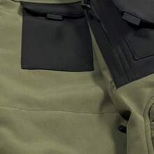 Men'S Outdoor Soft Shell Jacket, Military-Style, Scratch-Resistant, Fleece-Lined, Thickened, Warm Hooded Windbreaker, Three-In-One Sports Climbing Outfit - 黑色 - 查看 7