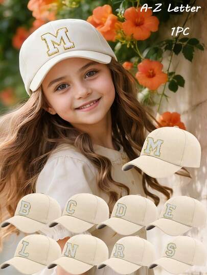 1pc Fashion Children's Hip Hop Letter Embroidered Baseball Cap, Adjustable Outdoor Sunshade Hat For Girls & Boys Aged 8-16