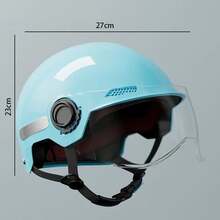 Electric Bicycle Sun Protection Helmet, Men & Women Summer Half-Face Helmet, All-Season Electric Bicycle Safety Helmet, Riding Face Mask, Windproof, Suitable For All Seasons - A - View 2