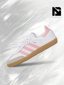 Adidas Samba OG White Coral Pink (GS)– Women's Lifestyle Sneakers – Shose For Woman-Vintage-Spring & Summer-Inspired Running Shoes, Shock-Absorbing Comfort, Gym To Streetwear Casual Wear-Easter Gift– JP5480 - Trắng/Hồng san hô - Xem 1
