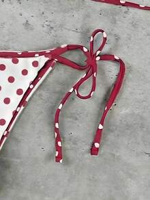 3pcs Polka Dot Print Sexy Bikini Swimsuit Set, European And American Style - Multicolor - View 5