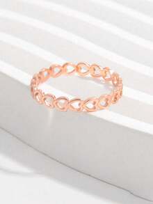 愛心設計銀婚戒適合女士新娘婚禮精細首飾類 - 銀色 - 查看 12