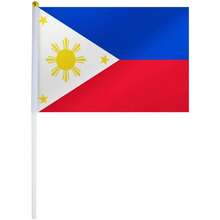 Banderita Filipinas Eventos Cívicos, MXPAF-000, 1Pza, Filipinas, 14x21cm, Tela Poliéster, Asta Plástico. - Multicolor - Ver 1