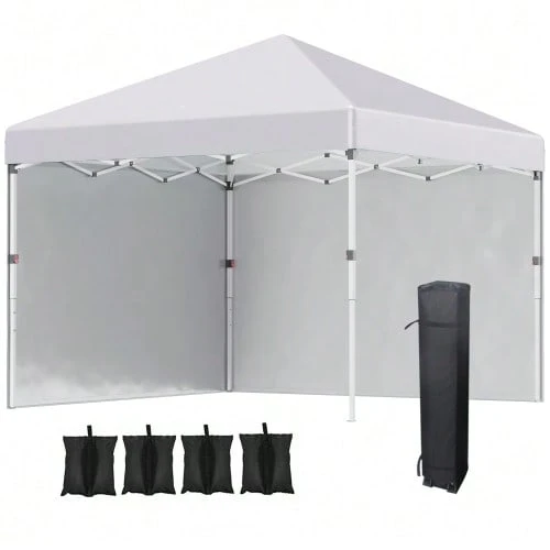White Steel Sandbag For Garden Pavilion, Stable Protection Against Wind And Weather. - A - View 1