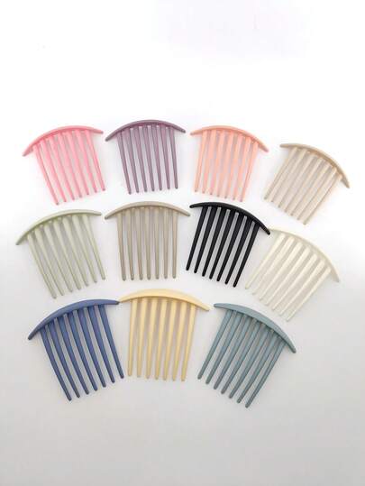 1 Bag 9.5cm Leopard Print Elegant Polystyrene (PS) Side Comb, Suitable For Everyday Wear