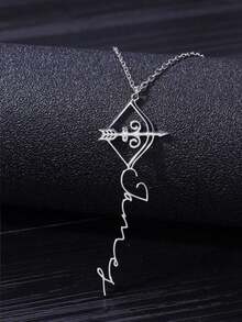 1PC Personalized Cupid Arrow Name Necklace For Women Men Custom Name Necklace Couple Lover Jewelry Daily Wedding Wear Valentine's Day Gifts - Type 1 - View 5