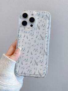 1pc Fashion Creative Blue Flower & Leaf Pattern Phone Case, Suitable As Holiday Gift Compatible With Samsung Galaxy M34/S25/A15, Apple Xs/Xsmax/Xr/11/12/13/14/14plus/15/15plus/16/16plus/7/8plus17/17pro And Other Models - Multicolor - View 3