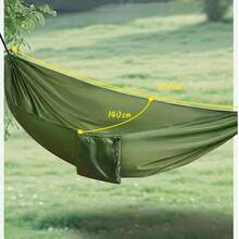 1pc New Ultra-Light Nylon Parachute Fabric Double Hammock, Polyester Taffeta Outdoor Portable Hammock, Suitable For Camping And Mosquito-Proof - Multicolor - View 5