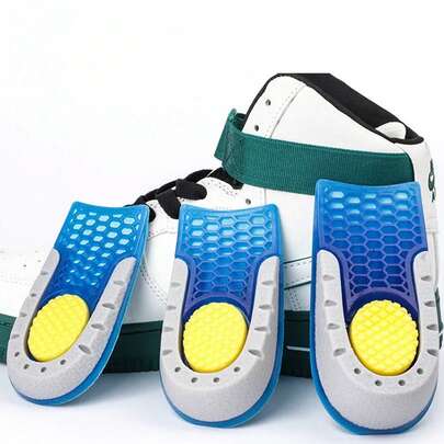 1双柔软舒适的蜂窝硅胶鞋垫，弹性后跟，前掌垫，适用于休闲鞋和运动鞋，男女通用