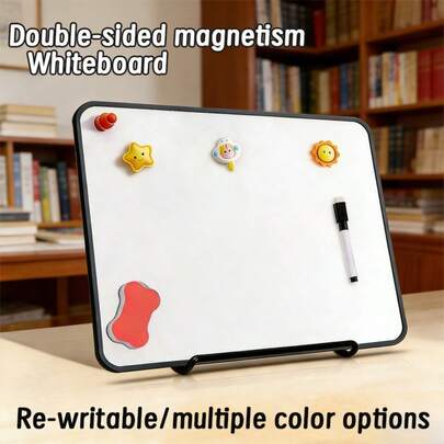 لوح أبيض صغير مغناطيسي ثنائي الوجه، لوح أسود صغير قابل للمسح والكتابة، لوح كتابة محمول على الطاولة للاستخدام المنزلي