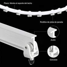 Riel De Cortina De Techo Flexible Barra Curva Con Rodillo Blanco 5 metro riel de cortina de techo flexible barra curva con rodillo color blanco longitud 5 metros instalacion facil ajuste profesional ideal para cortinas grandes balcones y espacios comerciales resistente y estable - Blanco - Ver 9