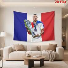 Mbappé Kylian USA Tapestry French Flag Banner - Reals Madrid Fans Merengues Liga Champions Soccer Durable Indoor Or Outdoor Football Soccer - pink 1pc - View 2