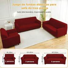 AMOROSA Sofa Slipcovers - Burgundy - View 3