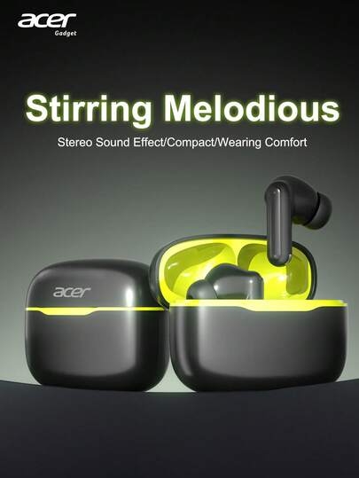  Acer OHR618 Genuine Wireless Bluetooth Earphones With ANC Active Noise Cancellation, High-Definition Calls, Dolby Surround Sound, Long Battery Life, Low Latency, Suitable For Sports, Phones, Tablets, Laptops