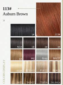DNE HAIR 10片裝 100% 真人髮片式接髮 #113 赭紅色 直髮，14-22英吋，絲滑無縫隱形頂級品質 髮尾豐厚 健康真人髮接髮，適合細髮與沙龍使用，適合所有女性日常使用 - S33D - 查看 7