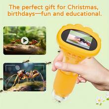 Digital Microscope 1000X Portable Pocket Microscope 1080P HD 5.08 Cm IPS Screen USB Microscope With 8LED Computer Microscope Electron Biological Gifts For Christmas Birthday - White - View 3