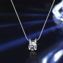 一套1克拉S925纯银莫桑石牛头形戒指、项链吊坠、耳环三件套首饰，时尚个性，适合女性日常佩戴。 - 銀色 - 查看 6