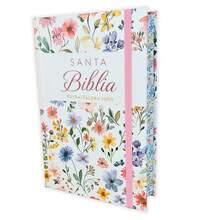 Biblia Letra Grande 12 Puntos Para Mujer RV1960, Tapa Dura Primavera Blanca Con Elastico - Single Book - View 1