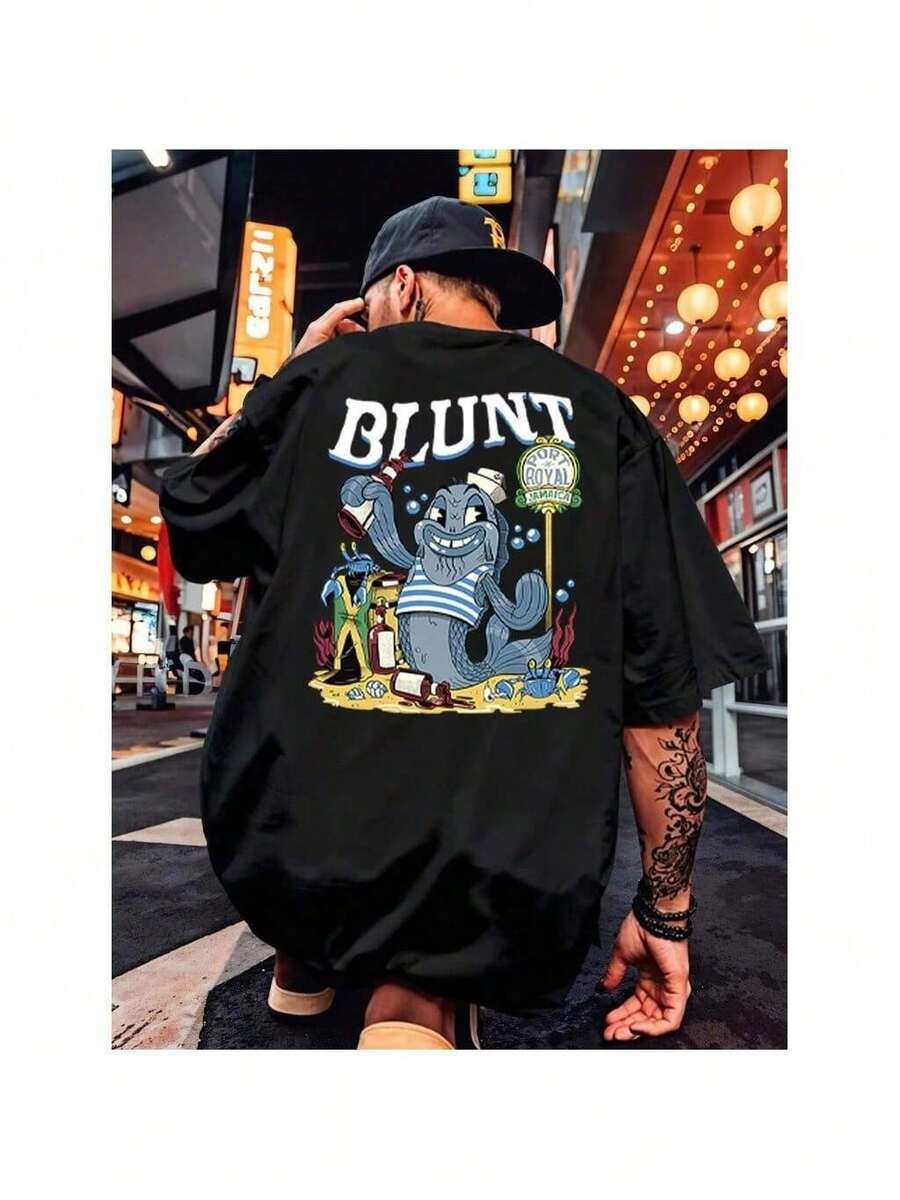 Camisa Básica Camiseta Estampada Port Royal Streetwear Skatista Lançamento Premium Unissex 100% Algodão Plus Size - Envio imediato! - Preto - Visão 1