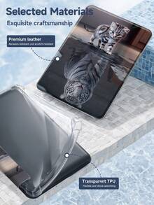 1pc Cat Is Tiger Pattern Tablet Protective Case And Kindle EBook Protective Case, Suitable For 10th Gen, 10.2/Mini6/Mini7/9.7 Inch, Galaxy Tab A9 Plus, Kindle (11th Gen - 2024 Release) (6 Inch), Kindle Paperwhite 12th Gen 2024 Model, Excellent Holiday Gift, Fashionable Minimalist Design - Multicolor - View 7