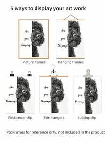 1pc Frameless 'Are You Pooping?' Humorous Portuguese Water Dog Canvas Print - Funny Pet Lover Gift, Rustic Home Decor For Bathroom, Living Room, Bedroom, Dorm, Home Office Classroom, Unique Artist Style Wall Art & Best Gift Choice - Puppy - View 6