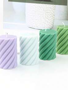 DIY Handmade Candle Mold, Rotating Cylindrical Aromatherapy Candle Silicone Mold - White - View 2