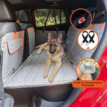 Dog Car Seat Cover For Back Seat Hard Bottom -Backseat Extender For Dogs - Pet Hammock For Car, Truck, SUV - Protector Bed With Mesh Window & Storage - 灰色 - 查看 4