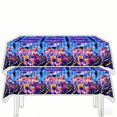 K-Pop Demon Hunting Girl Group Theme Party Tablecloth, Birthday Party Decoration, Disposable PE Tablecloth, Suitable For K-Pop Fans Party Decoration Tablecloth