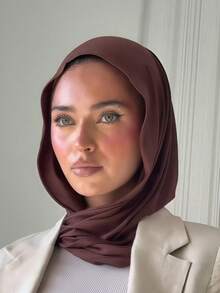 1pc Women's Instant Classic Solid Color Hijab, Pre-Sewn Turban Style Scarf With Adjustable Versatile Wearing Methods, Soft Comfortable Viscose Fabric Suitable For Daily, Sports, Yoga - Multicolor - View 3