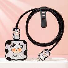 Cow Pattern Data Cable Protector To Prevent Breakage, Compatible With Iphone 18-20W Charger Protective Case - Clear - View 2