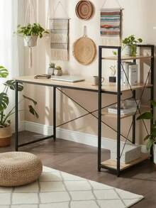 Escritorio Minimalista Moderno Conlibrero Ejecutivo-melamina - Albaricoque - Ver 7