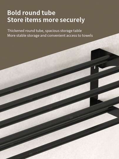 1 pezzo Portasciugamani da bagno, mensola da parete, appendiasciugamani, facile installazione senza foratura, per riporre e appendere asciugamani, accessorio da bagno