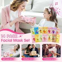 14 Pack Fruit Face Masks Skincare For Kids, Sheet Hydrating Facial Mask For All Skin Types, Bulk Collagen Face Mask For Women Skin Care, Birthday Party Spa Gifts For Teens Girls - Màu A - Xem 6