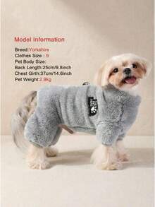 PETSIN Pet Clothes, Pet Jacket, Warm Fleece Jumpsuit For Small Dogs, Suitable For Winter - Multicolor - View 3