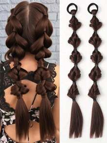 Wig Braids For Women, Lantern Bubble Crimped Braids, Small Braids, Pigtails Wig - Multicolor - View 11