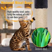 | 37.8\ Cat Tree Tower | Dark Gray | Multi-Level Indoor Activity Center With Sisal Scratching Posts, Condos, Pl 11ush Perches, Hanging Cat Toys | Sturdy, Easy To Assemble | For Kittens & Adult Cats - 深灰色 - 查看 5