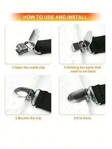 4-Piece Triangle Bed Sheet Fasteners, Anti-Slip Bed Sheet Clips, Universal Grippers For Bed Sheets, Blankets & Sofa Covers - A - View 7