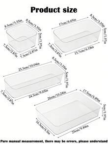 1 Stück Schubladentrenner Aufbewahrungsbox, Desktop Organizer Aufbewahrungsbox, Schmuck, Kosmetik, Haaraccessoires Aufbewahrungsbox, Kunststoffmaterial, multifunktionale Aufbewahrungsbox, Haaraccessoires und Bürobedarf Aufbewahrungsbox, verschiedene Größen, geeignet für Zuhause Schubladen, Schlafzimmer, Studentenwohnheime, Badezimmer, Desktop Organizer, Raumdekoration - Verschiedenfarbig - Übersicht 3