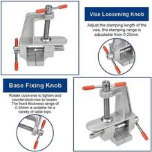 Mini Bench Vise Muliti-Funcational 3.5'' Aluminum Miniature Small Jewelers Hobby Clamp On Table Flat Pliers Tool Vice - 1pcs - View 7