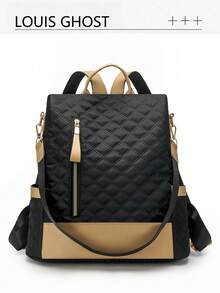 Houndstooth Backpack | The Morning Interpretation Of All-Weather Commuting Aesthetics, Unlocking Absolute Sovereignty In Daily, Business And Travel Scenarios. Equipped With A Full Series Of Three Carrying Modes: The Entire Series Adopts A Houndstooth Craft. - Multicolor - View 2