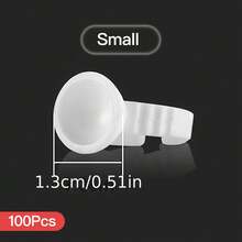 100pcs Tattoo Ink Cups, Disposable Plastic Ring Cups, Tattoo Ring Cups, Semi-Permanent Makeup Paint Cups, Eyelash Glue Stands, Embroidery Paint Rings, Professional Tattoo Makeup Accessories, Tattoo Artist Supplies - White - View 9