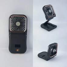 1pc Portable Handheld Mini Electric Fan With Digital Display, Ultra-Thin Foldable Neck Hanging Fan, With Lanyard, USB Rechargeable 3000mAh Battery, 180° Adjustable, 3 Wind Speeds, Suitable For Indoor And Outdoor Use - F3 - View 12
